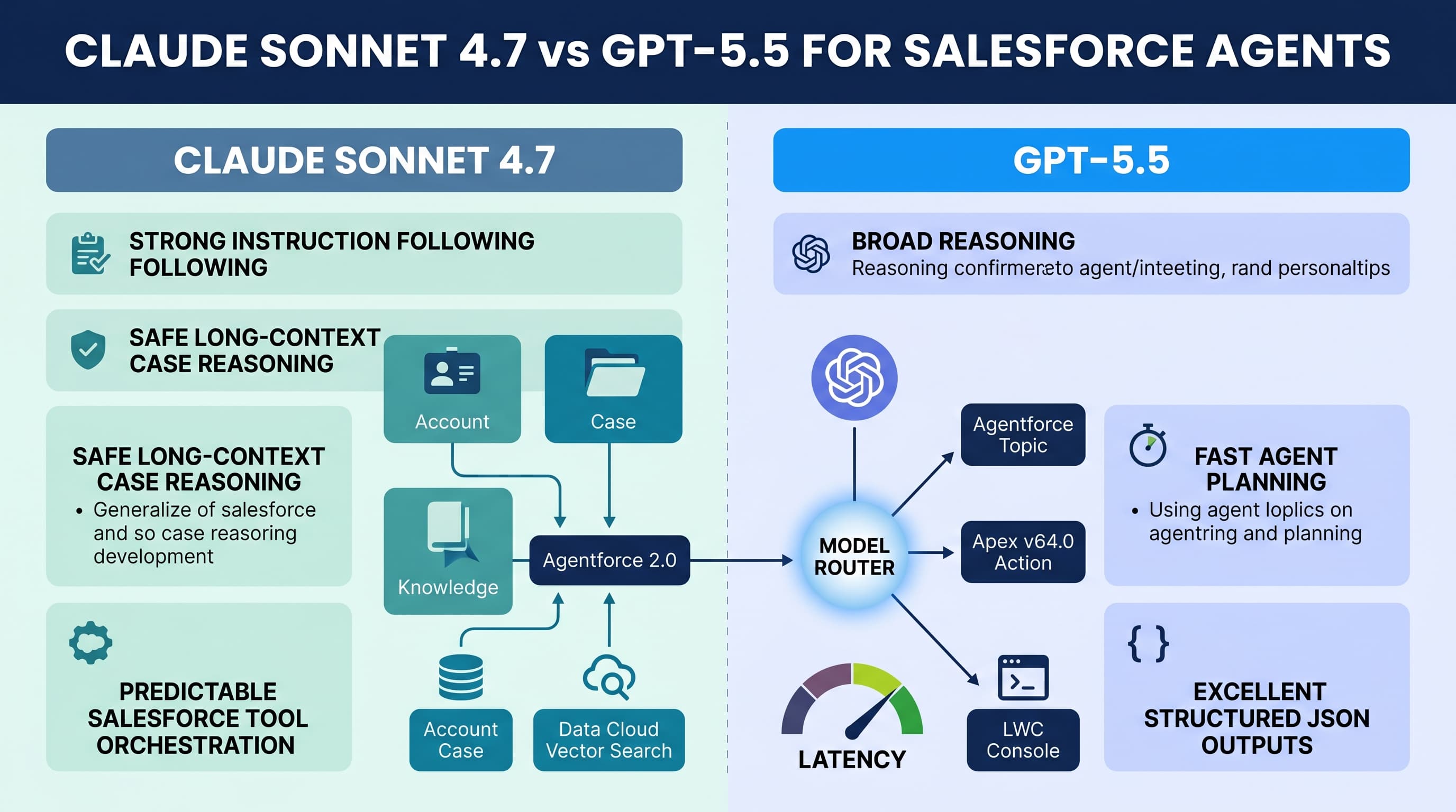 Claude Sonnet 4.7 vs GPT-5.5 for Salesforce Agents